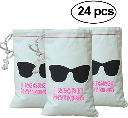 Awtlife 24 PCS Hangover Kit Bag Eyeglass Pouch Bag With Drawstring Cute Gift for Baby Shower Wedding Favor 3D Design
