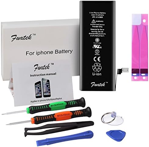 Battery Charger Internal Li-ion Replacement for iPhone 6 (Not 6 Plus, 6S or 6S Plus) with Complete Repair Tools Kit and Instructions by Fwxtek - 1 Year Warranty