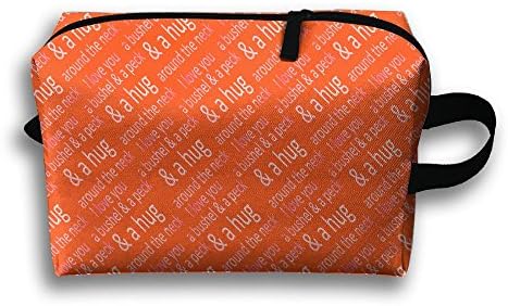 I Love You A Bushel &amp; A Peck &amp; A Hug Around The Neck Colortone Large Cosmetic Bag Zipper Makeup Bag
