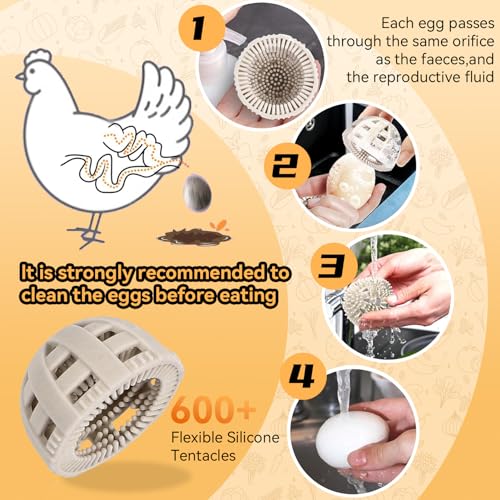 Egg Wash Brush Silicone Egg Brush for Cleaning Fresh Eggs, Reusable Cleaning Tools for Egg