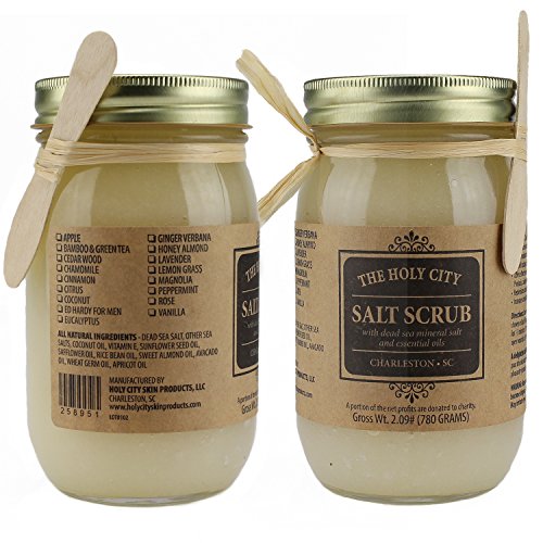 Holy City Revitalizing Sea Salt Hand and Body Scrub - Almond and Honey, 16 fl oz