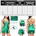 Avidlove Women V Neck Nightwear Sexy Lingerie Satin Sleepwear Lace Chemise Mini Teddy Green L