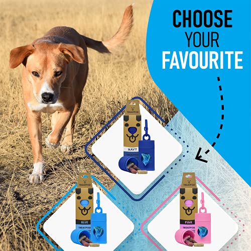 TreatPod Leash Treat Holder and Poop Bag Dispenser (Blue) 2 in 1 Dog