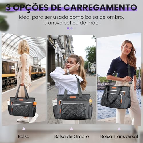 INSMEER Bolsa Térmica Grande Feminina 20L (35 Latas), Lancheira Portátil para Adultos, Bolsa de Almoço Impermeável com Abertura Ampla, Mochila Lancheira Reutilizável para Trabalho, Praia, Piquenique
