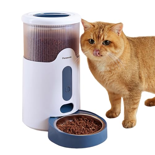 Distributeur de Croquettes Automatique CP-JNF01-W pour Chats & Chiens Petits, 2,8L, Connecté App, Contrôle de la Nourriture, Wi-Fi, Lavable au Lave-Vaisselle, Double Alimentation, Blanc