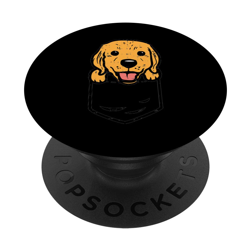 Pocket Golden Retriever Cute Animal Pet Dog Lover Owner Gift PopSockets PopGrip: Swappable Grip for Phones & Tablets