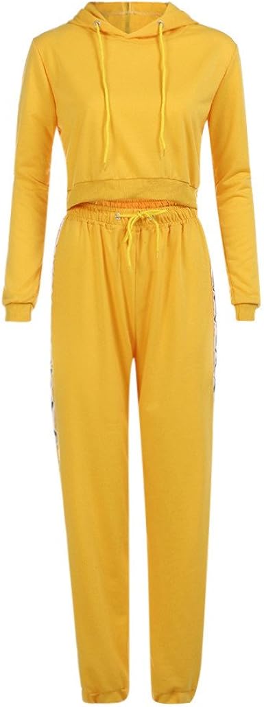 yellow sweatpants and sweatshirt