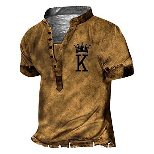 Mens Summer Crewneck Button Down Shirt for Leggings