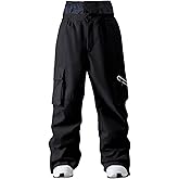 GS SNOWING Mens Women Ski Pants Super Baggy Snow Snowboard Insulated Waterproof Windproof Loose Cargo Pant for Outdoor Sports