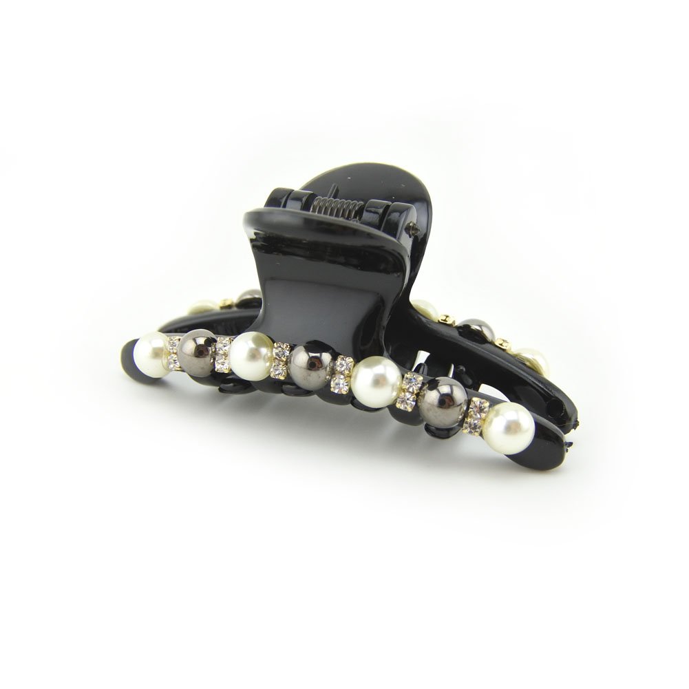 Meilliwish Gem Pearl Cute Beautiful Hair Claw Clip for Women Girls (D79)(Short)
