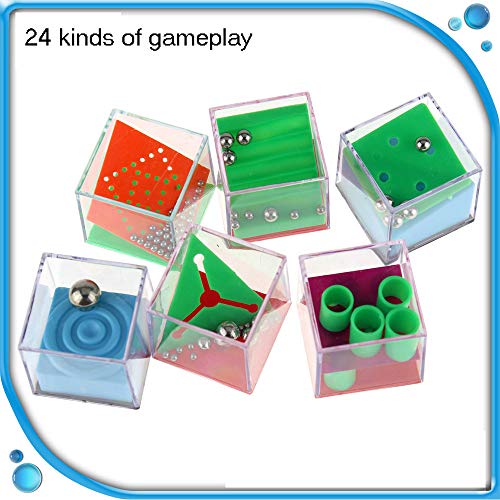 Wekity Party Favors, Brain Game 24PCS Maze Puzzle Box 3D Three-Dimensional Ball Maze Funny and Cool Brain Teasers for Kids - Safe for Boys, Girls, Teens (Package 1) - Thumbnail 3
