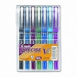 Pilot Precise V5 Roller Ball Stick Pen, Assorted Ink, Extra Fine, 7 per Pack