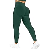 Ieumaz Crossover Scrunch Butt Lifting Leggings for Women V-Shape Low Mid Waist Seamless Leggings Gym Workout Yoga Pants