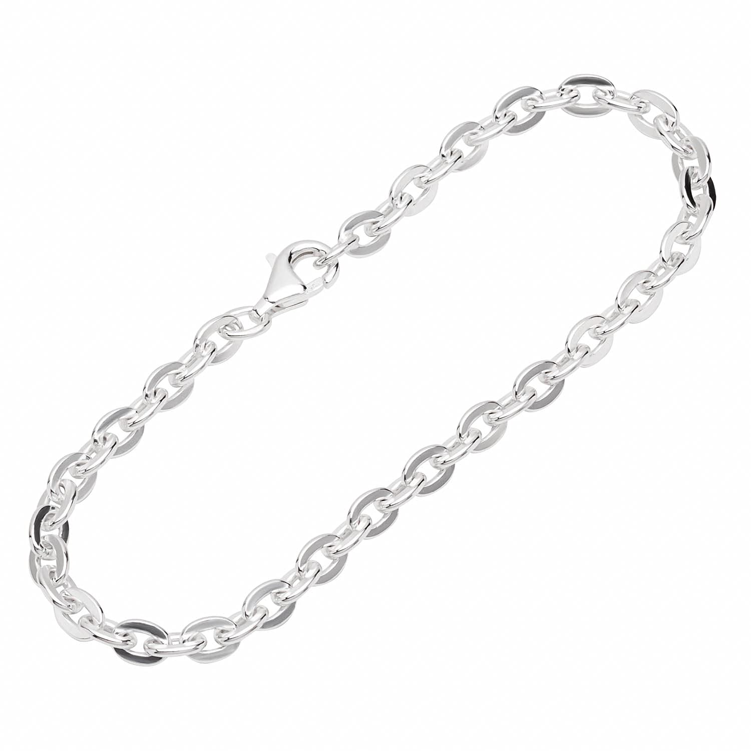 NKlaus bracelet 925 Sterling Silver 19cm double anchor chain ladies designer bracelet 12424