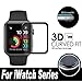 Apple Watch Screen Protector 38mm [2 Pack], 3D Curved Edge Full Coverage Tempered Screen Protector for Apple Watch 38mm Series 3/2/1 (Black01)