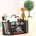 Desktop Organizer,Napoo Desktop Stationery Storage Box Collection Storage Compartments Multifunctional Office Desk Organizer Caddy Pen Pencil Holder or Space Saving Suitable (Black)