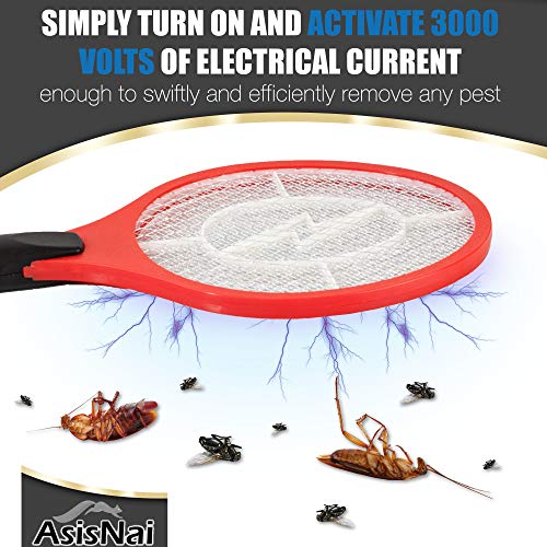 ASISNAI Bug Zapper 18" Electric Fly & Mosquito Swatter Racket Outdoor