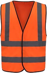 AYKRM Medium Orange Hi Viz Reflective Vest High Visibility Waistcoat