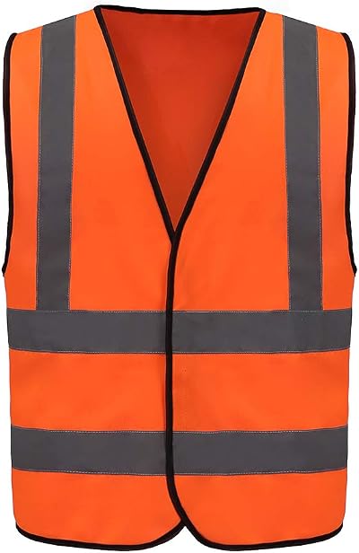 AYKRM Medium Orange Hi Viz Reflective Vest High Visibility Waistcoat