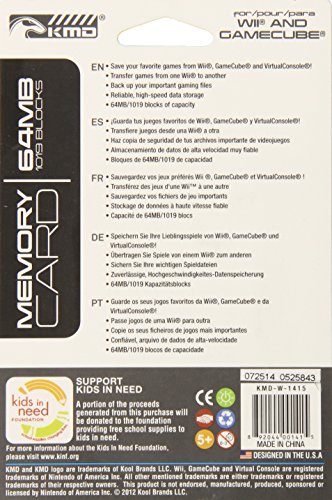 KMD Wii/Gamecube 64MB 1019 Blocks Memory Card