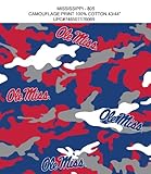 MISSISSIPPI CAMOUFLAGE COTTON FABRIC-OLE MISS REBELS CAMOUFLAGE COTTON FABRIC BY SYKEL