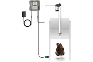 JVR Automatic Chicken Coop Door Opener with Timer, Programmable, Aluminum Coops Doors, Electric Run Automatic Chicken Door Auto Opener, Actuator Motor, Safety Feature