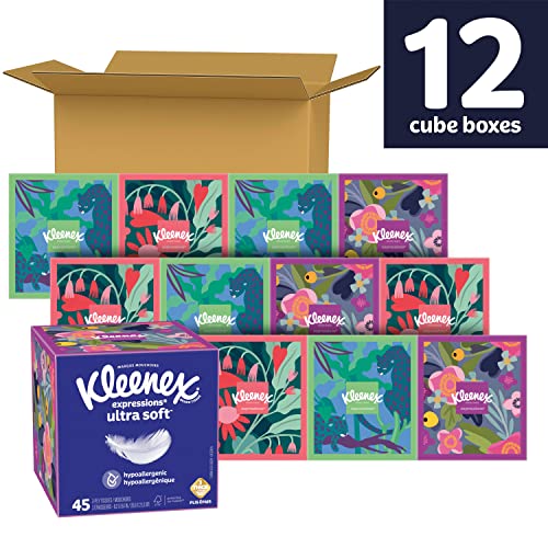Kleenex Expressions Ultra Soft Facial Tissues, Soft Facial Tissue, 12
