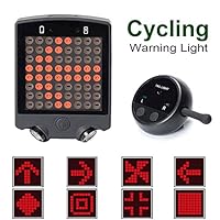 Gazelle Trading Bicycle Turn Signals Waterproof Remote Control Wireless RechargeableTail Light 64 LED Bike Rear Tail Red Laser Light Safety Warning Line Easy to Install