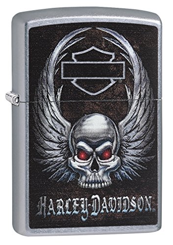 Zippo Harley Davidson Skull Street Chrome Pocket Lighter - //coolthings.us