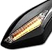 2X Motorcycle Amber LED Turn Signal Light Blinker Indicator Side Marker Integrated Black Racing Side Rear View Mirror Compatible with Suzuki SV650 Katana 600 750 GSX600F GSX750F