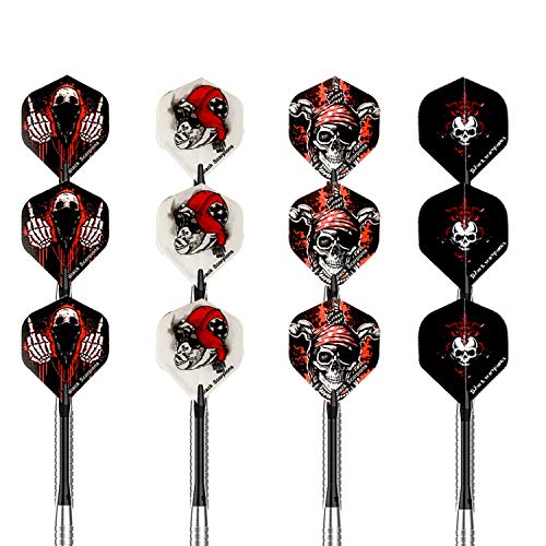 Gallop Chic Darts Flight, 48 Pcs Skull Flights, Standard and Durable PET Dart Feather, Perfect Accessories Equipment Supplies for Soft/Steel Tip Dart Games
