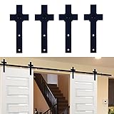 WINSOON Ship from USA Double Barn Door Rollers Track Hanging Sliding Garage Hardware Rustic Indoor Barndoor Kit (8 Feet)