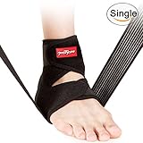 PrettyCare Ankle Brace ( New Design - Double Side Cushioning Pad ) Achilles Tendon Support Protector with Adjustable Wrap Band for Sport Protection & Pain Relief for Running Basketball for Men, Women