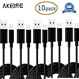 Micro USB Cables , AKEDRE® 10-Pack (3FT) Premium High Speed USB 2.0 A Male to Micro B Sync Data & Charge Cable for Samsung, HTC, Motorola, Sony, Nokia, Android Phones (Black)