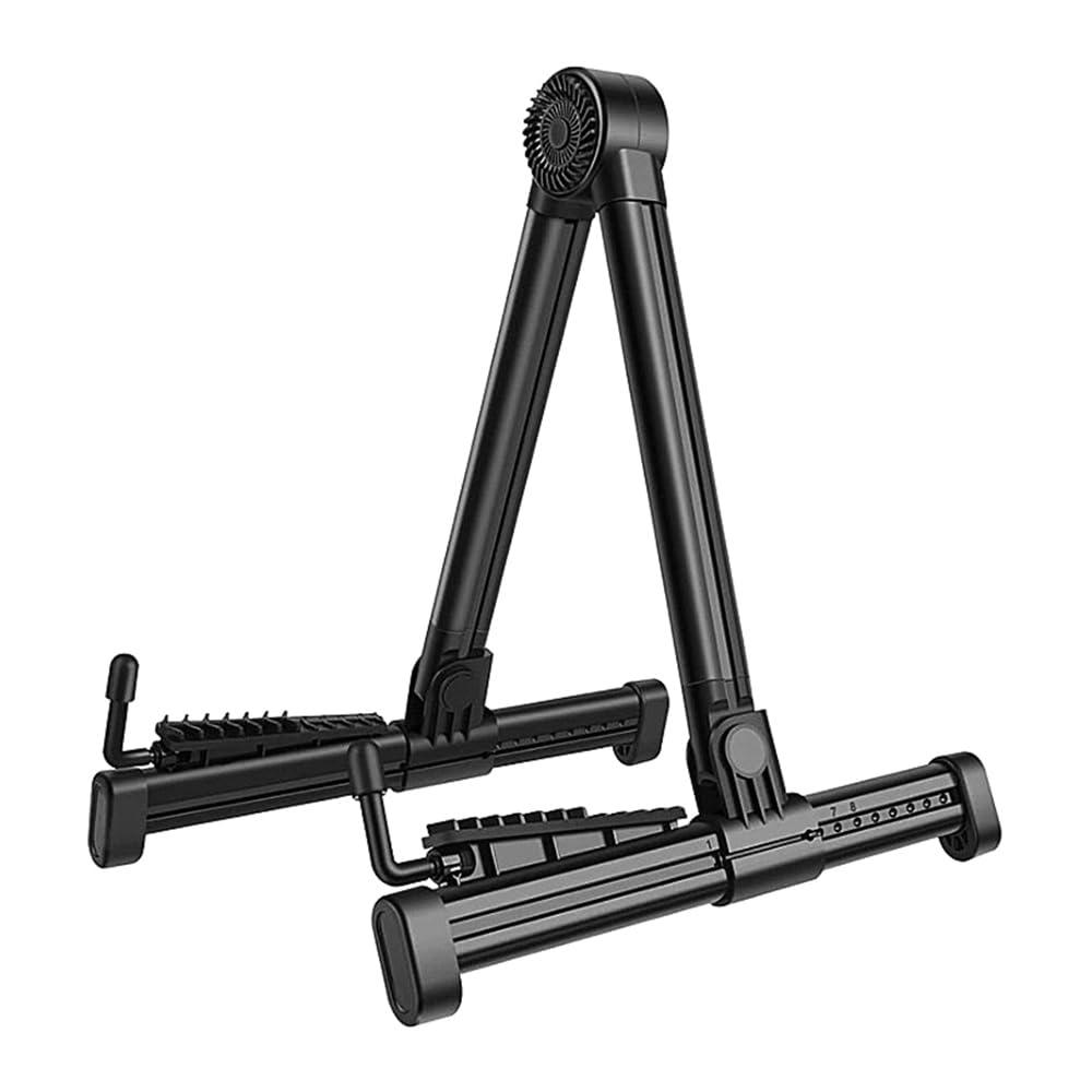 Alnicov Guitar Stand Floor Folding Bass Guitar Stand Adjustable Pitch Triangle Bracket for Folk Guitar Classical Guitar Electric Guitar Ukulele Bass