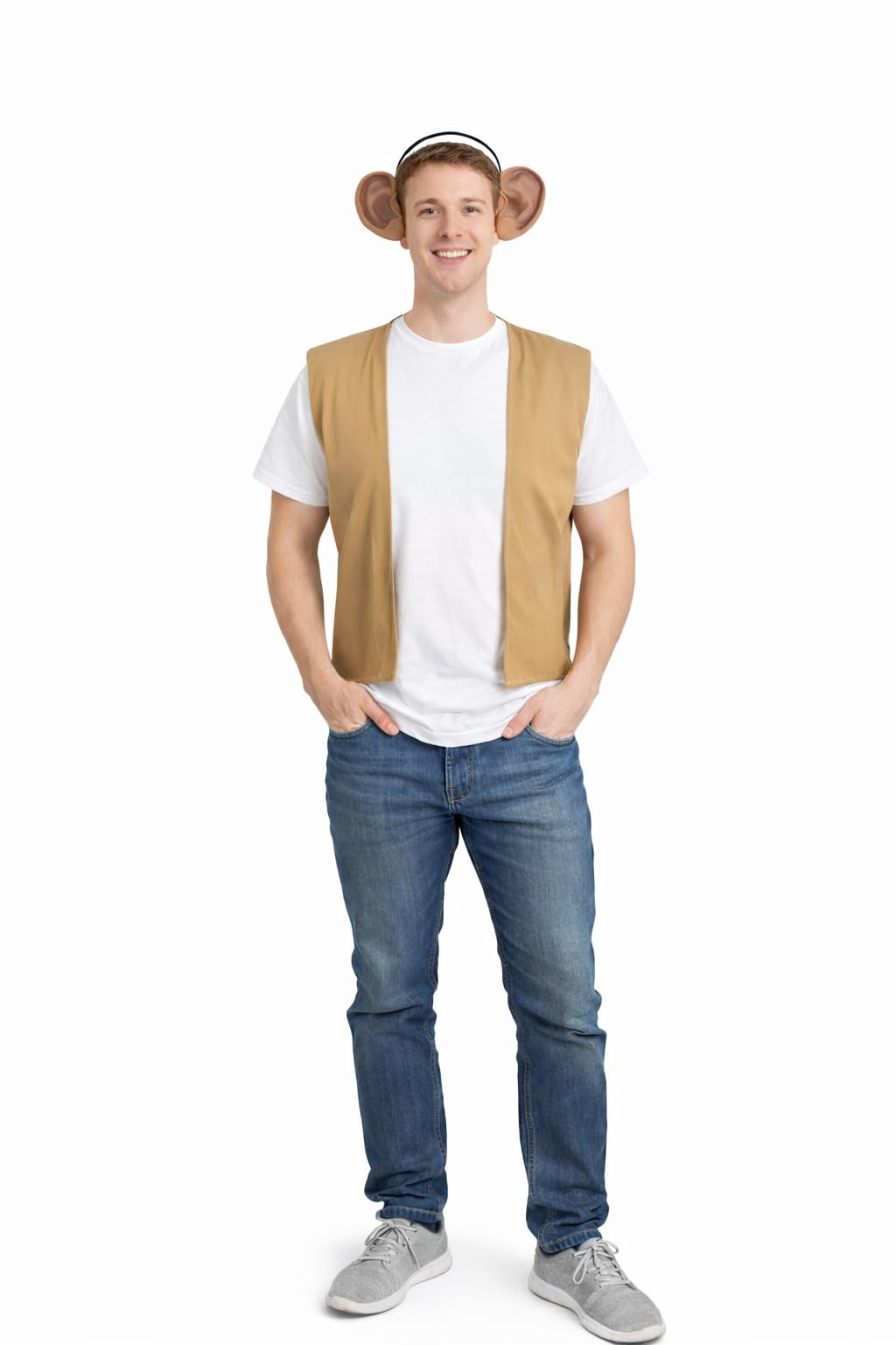 The Dragons Den Adults Friendly Giant Waistcoat & Big Ears on Headband World Book Day Movie Fancy Dress [XXL]