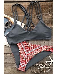 Bikini de dama, diseño reversible, con tirantes en la espalda cruzada