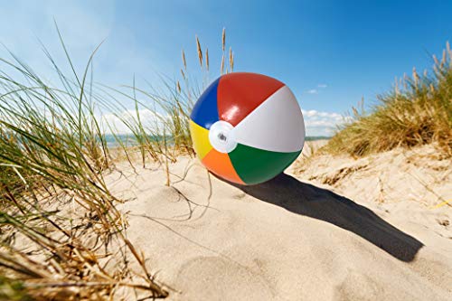 image for Beachgoer 20-Inch Bulk Pack of 12 Inflatable Rainbow Color Beach Balls