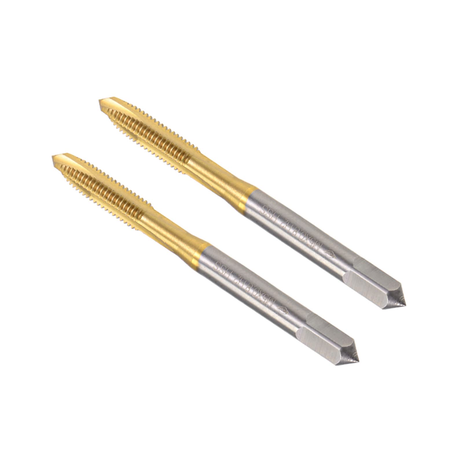 CoCud Spiral Point Taps, Metric M5 x 0.8 Thread, Titanium Coated High Speed Steel 6542 Screw Milling Threading Tap - (Applications: for Tapping Drilling Machine), 2-Pieces