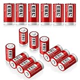EBL RCR123A Batteries (16 PCS) 750mAh Lithium-ion Rechargeable Batteries for Flashlight Arlo Wireless Security Cameras