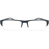 Incredible Bargains The Logan Half-Rim Readers, Stylish Rectangle Half Frame Reading Glasses
