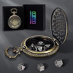 DND 6mm Micro Polyhedral Dice Set with Pocket Watch