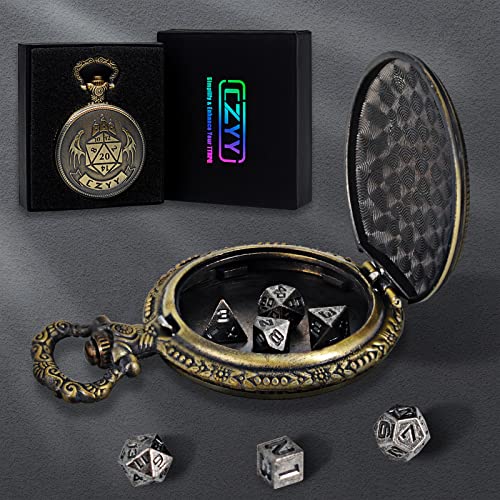 DND 6mm Micro Polyhedral Dice Set with Pocket Watch