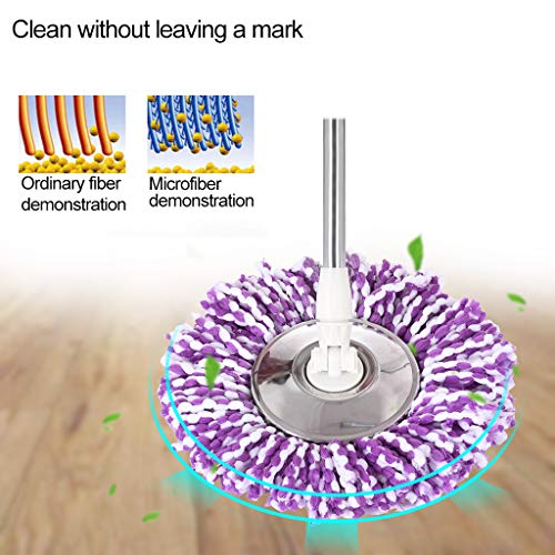 Spin Mop and Bucket System-360° Self Wringing Spinning Mop with Stackable Bucket Hardwood Floor Cleaner On Wheels and 1 Machine Washable Microfiber Mop Heads - Easy to use and Store - Thumbnail 5