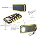 ToHLo Solar Charger Power Bank 15000mAh, Solar External Battery Pack, Dual USB Portable External Solar Power Bank Charger for Iphone 7 6 Plus 5 Galaxy S7 6 5 HTC and most Smart phones Tablets (Yellow)