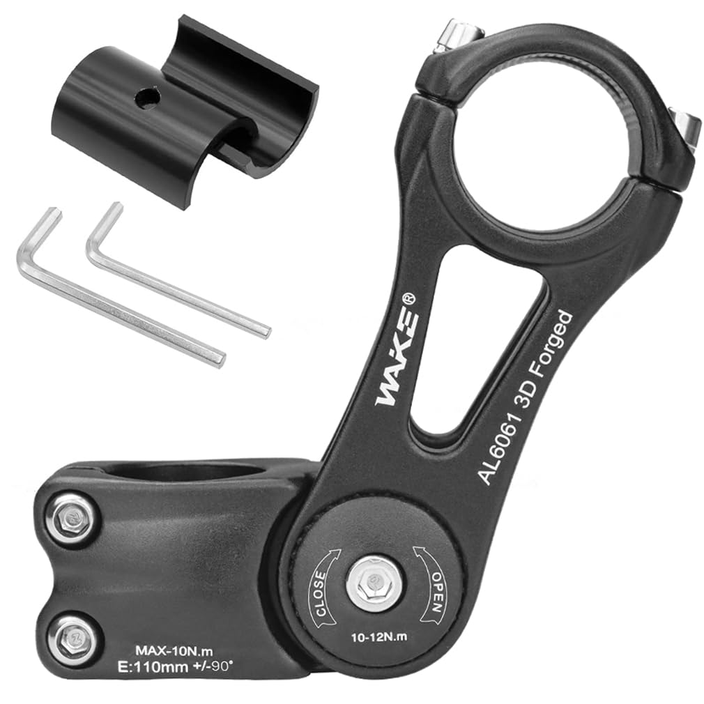 CYSKY Bike Stem Universal 31.8mm and 25.4mm Adjustable ± 90 Degree 90/110/130/145mm MTB Stem Bike Stem Riser Short Handlebar Stem for Mountain Bike Road Bike BMX City Bike Bicycle