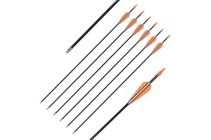 ELONG OUTDOOR Elong Fiberglass Arrows Archery 24 26 28 30Inch Target Shooting Practice Safetyglass Recurve Bows Suitable for Youth Children Woman Beginner