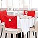 OiArt Santa Hat Chair Covers, Set of 4 PCS Santa Clause Red Hat Chair Back Covers Kitchen Chair Covers Sets for Christmas Holiday Festive Decor
