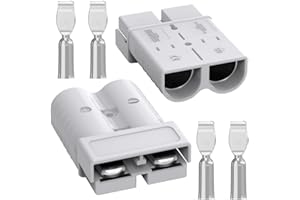 MALICTELE Anderson Connector, 350Amp Battery Quick Disconnect 2/0AWG 600V Heavy-Duty Winch Wiring Kit for Towing (2Pack) - Gray