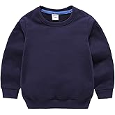 DCUTERQ Boys' Crewneck Thin Sweatshirt Girls Sport Long Sleeve Cotton Pullover Tops Kids Toddler Solid T-Shirt